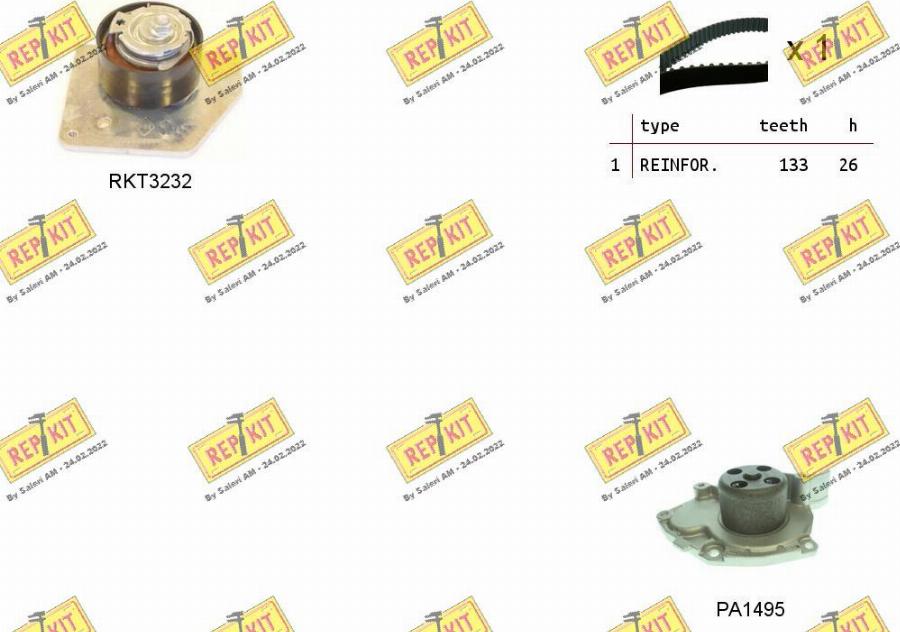 REPKIT RKTK1126PA - Водяной насос + комплект зубчатого ремня ГРМ autospares.lv