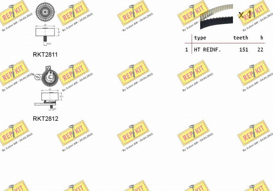 REPKIT RKTK1128 - Комплект зубчатого ремня ГРМ autospares.lv