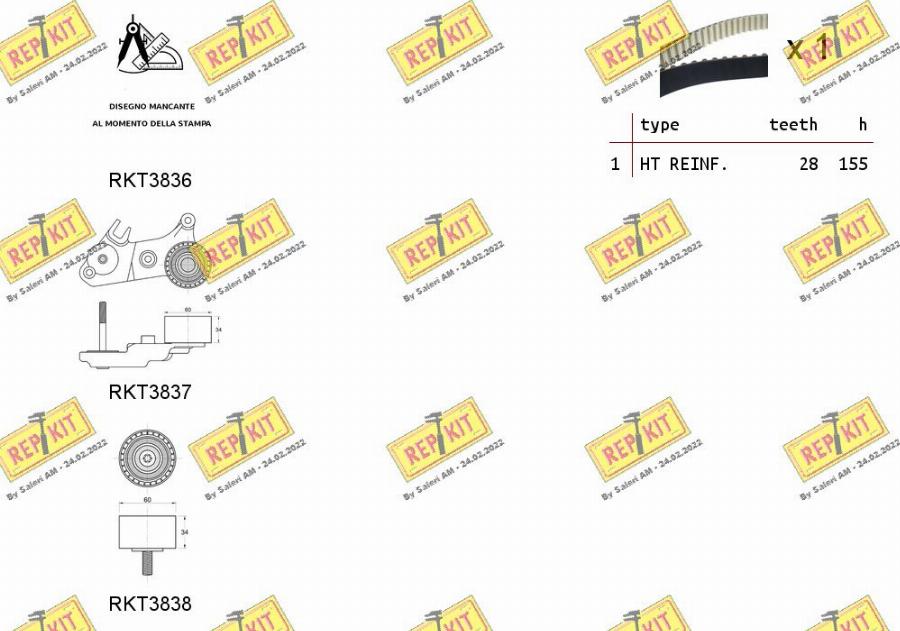 REPKIT RKTK1292 - Комплект зубчатого ремня ГРМ autospares.lv