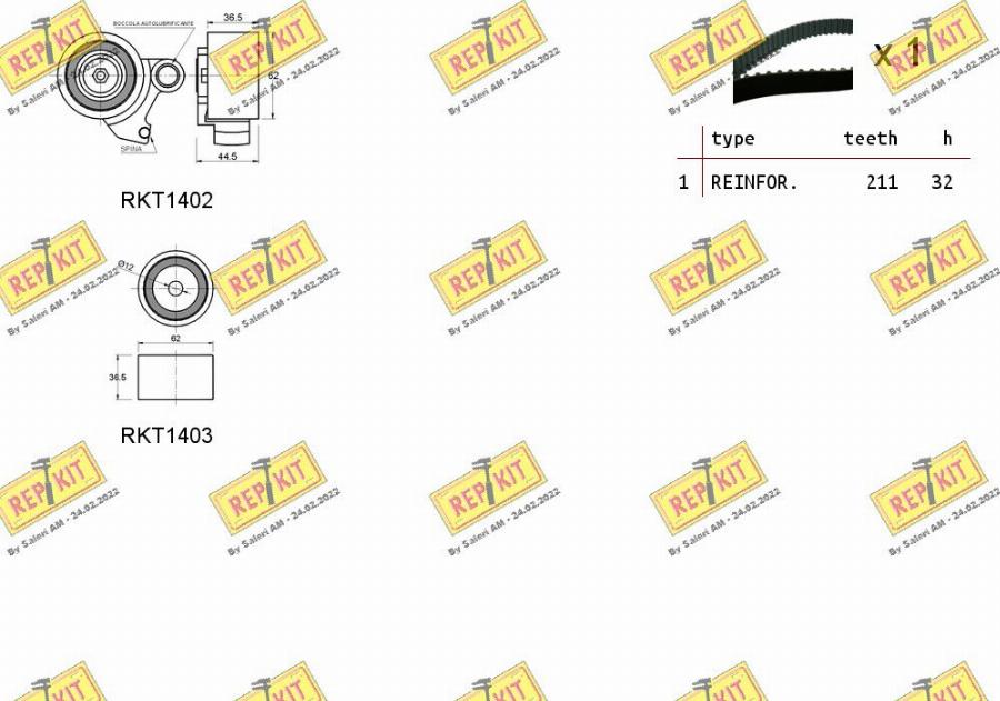 REPKIT RKTK1211 - Комплект зубчатого ремня ГРМ autospares.lv