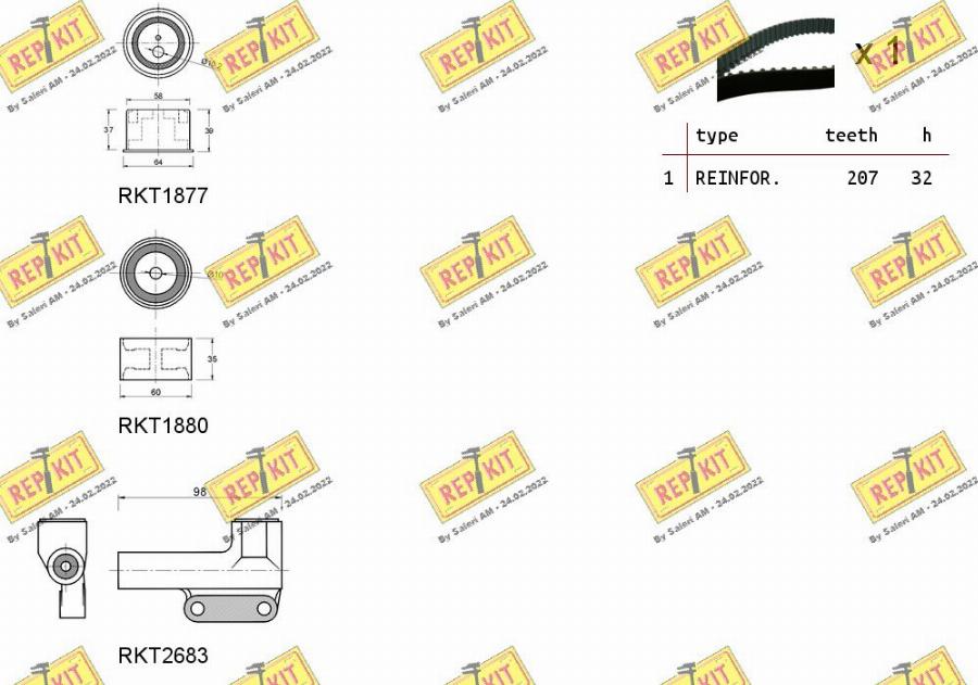 REPKIT RKTK1232 - Комплект зубчатого ремня ГРМ autospares.lv