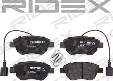 RIDEX 402B0499 - Тормозные колодки, дисковые, комплект autospares.lv