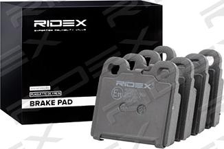 RIDEX 402B0489 - Тормозные колодки, дисковые, комплект autospares.lv