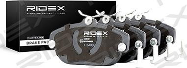 RIDEX 402B0422 - Тормозные колодки, дисковые, комплект autospares.lv