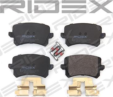 RIDEX 402B0642 - Тормозные колодки, дисковые, комплект autospares.lv