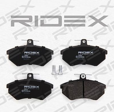 RIDEX 402B0043 - Тормозные колодки, дисковые, комплект autospares.lv