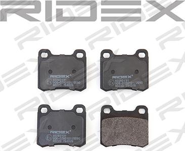 RIDEX 402B0131 - Тормозные колодки, дисковые, комплект autospares.lv