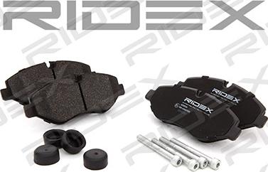 RIDEX 402B0126 - Тормозные колодки, дисковые, комплект autospares.lv
