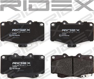 RIDEX 402B0259 - Тормозные колодки, дисковые, комплект autospares.lv