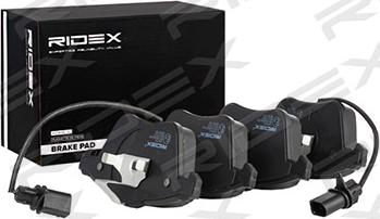 RIDEX 402B0263 - Тормозные колодки, дисковые, комплект autospares.lv