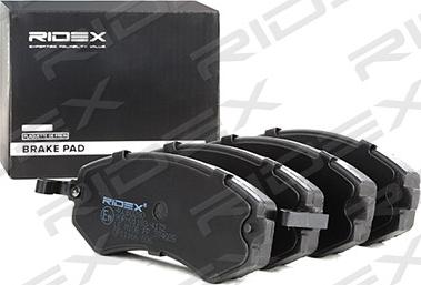RIDEX 402B0280 - Тормозные колодки, дисковые, комплект autospares.lv