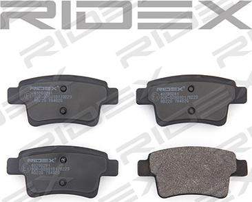 RIDEX 402B0281 - Тормозные колодки, дисковые, комплект autospares.lv