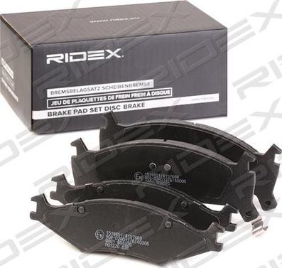 RIDEX 402B1048 - Тормозные колодки, дисковые, комплект autospares.lv