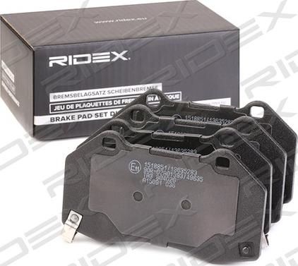 RIDEX 402B1102 - Тормозные колодки, дисковые, комплект autospares.lv