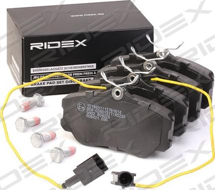 RIDEX 402B1139 - Тормозные колодки, дисковые, комплект autospares.lv