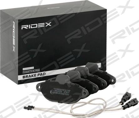 RIDEX 402B1348 - Тормозные колодки, дисковые, комплект autospares.lv