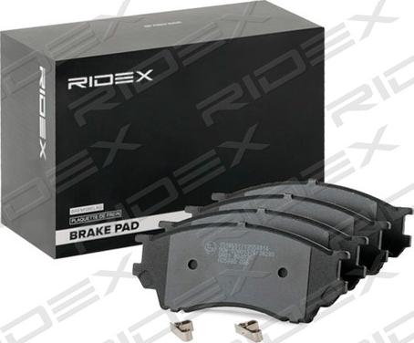 RIDEX 402B1250 - Тормозные колодки, дисковые, комплект autospares.lv