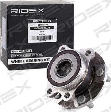 RIDEX 654W0144 - Подшипник ступицы колеса, комплект autospares.lv