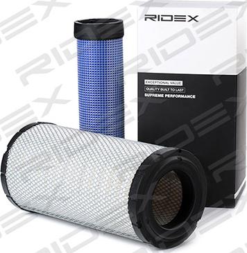 RIDEX 8A0424 - Воздушный фильтр, двигатель autospares.lv