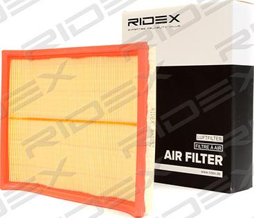 RIDEX 8A0052 - Воздушный фильтр, двигатель autospares.lv