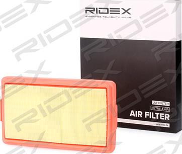 RIDEX 8A0379 - Воздушный фильтр, двигатель autospares.lv