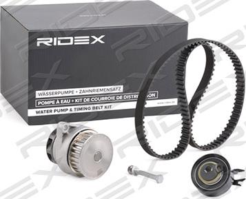 RIDEX 3096W0042 - Водяной насос + комплект зубчатого ремня ГРМ autospares.lv
