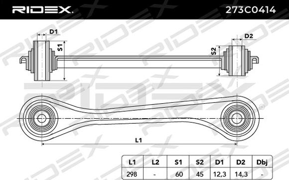 RIDEX 273C0414 - Рычаг подвески колеса autospares.lv