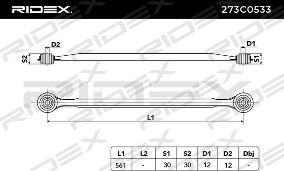 RIDEX 273C0533 - Рычаг подвески колеса autospares.lv