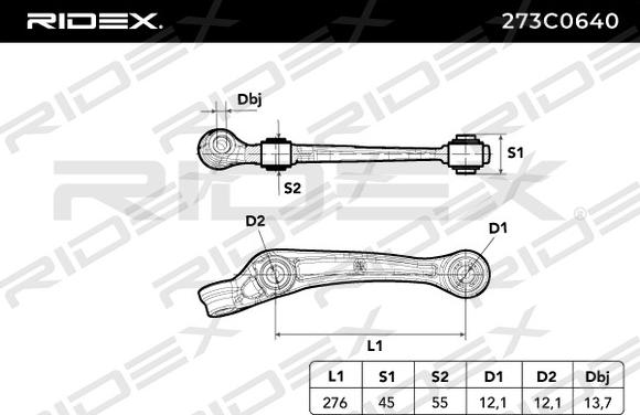 RIDEX 273C0640 - Рычаг подвески колеса autospares.lv