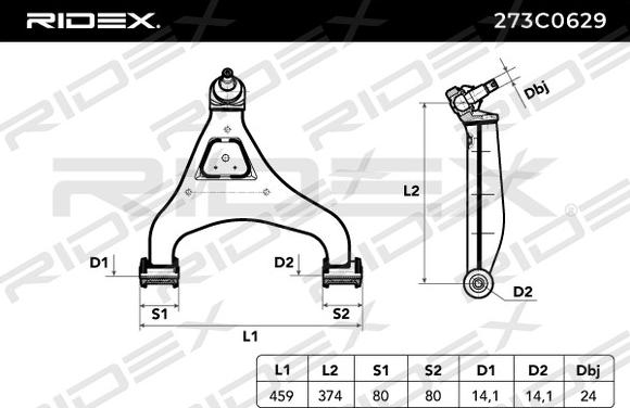 RIDEX 273C0629 - Рычаг подвески колеса autospares.lv