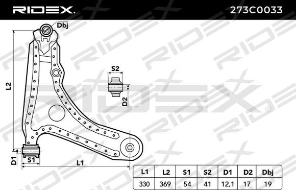 RIDEX 273C0033 - Рычаг подвески колеса autospares.lv