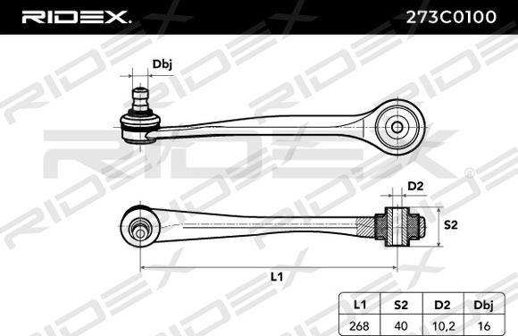 RIDEX 273C0100 - Рычаг подвески колеса autospares.lv