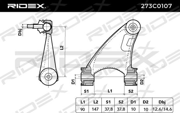 RIDEX 273C0107 - Рычаг подвески колеса autospares.lv