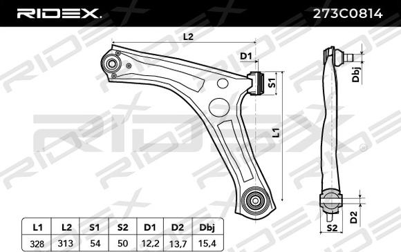 RIDEX 273C0814 - Рычаг подвески колеса autospares.lv