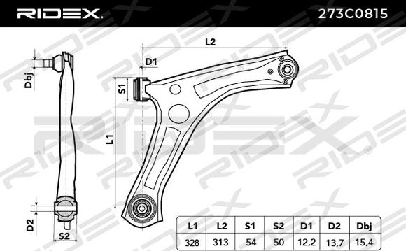 RIDEX 273C0815 - Рычаг подвески колеса autospares.lv