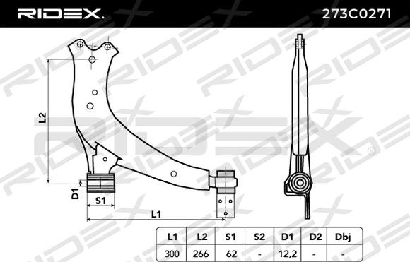 RIDEX 273C0271 - Рычаг подвески колеса autospares.lv