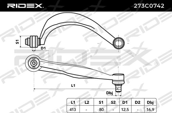 RIDEX 273C0742 - Рычаг подвески колеса autospares.lv
