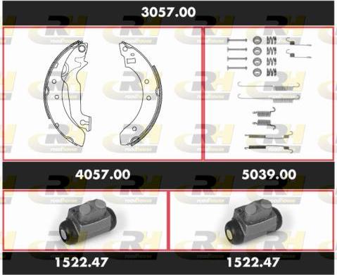 Roadhouse 3057.00 - Комплект тормозных колодок, барабанные autospares.lv