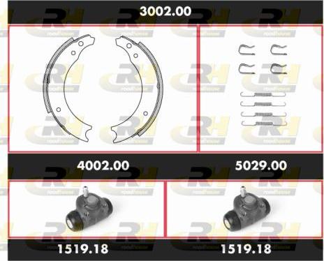 Roadhouse 3002.00 - Комплект тормозных колодок, барабанные autospares.lv