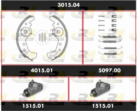 Roadhouse 3015.04 - Комплект тормозных колодок, барабанные autospares.lv