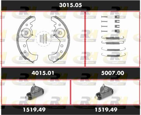 Roadhouse 3015.05 - Комплект тормозных колодок, барабанные autospares.lv