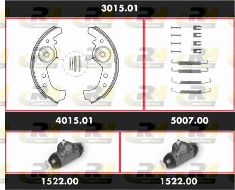 Roadhouse 3015.01 - Комплект тормозных колодок, барабанные autospares.lv