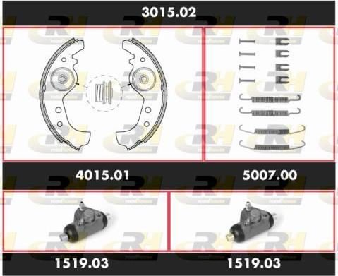 Roadhouse 3015.02 - Комплект тормозных колодок, барабанные autospares.lv