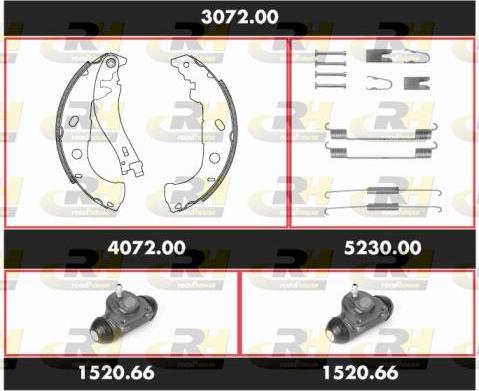 Roadhouse 3072.00 - Комплект тормозных колодок, барабанные autospares.lv