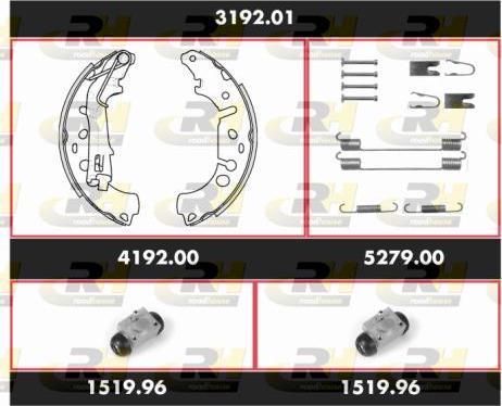 Roadhouse 3192.01 - Комплект тормозных колодок, барабанные autospares.lv