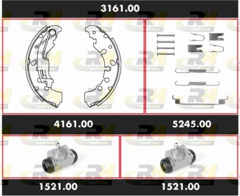 Roadhouse 3161.00 - Комплект тормозных колодок, барабанные autospares.lv