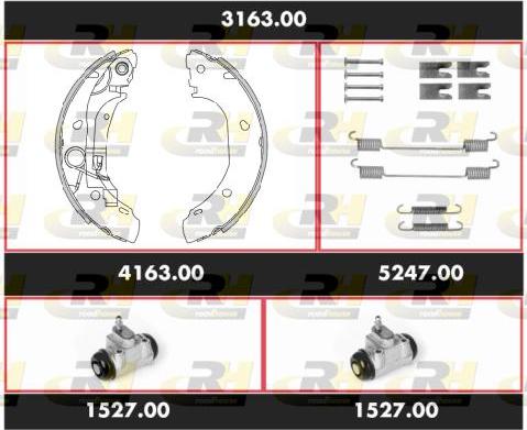 Roadhouse 3163.00 - Комплект тормозных колодок, барабанные autospares.lv