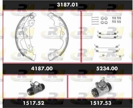 Roadhouse 3187.01 - Комплект тормозных колодок, барабанные autospares.lv