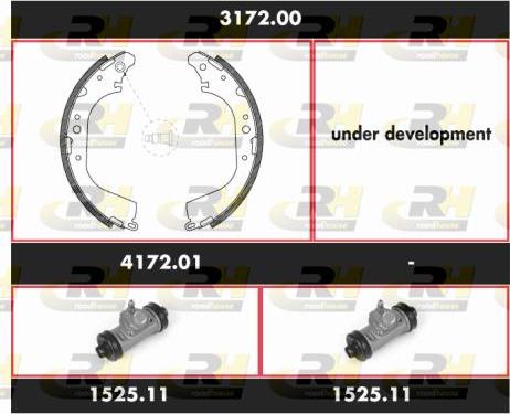 Roadhouse 3172.00 - Комплект тормозных колодок, барабанные autospares.lv