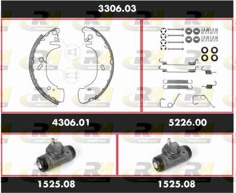 Roadhouse 3306.03 - Комплект тормозных колодок, барабанные autospares.lv